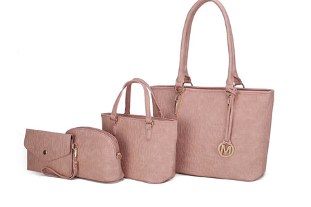 Bolsos Tote De Mujer Veganos De Cuero M, MU Burdeos, 4 Unidades